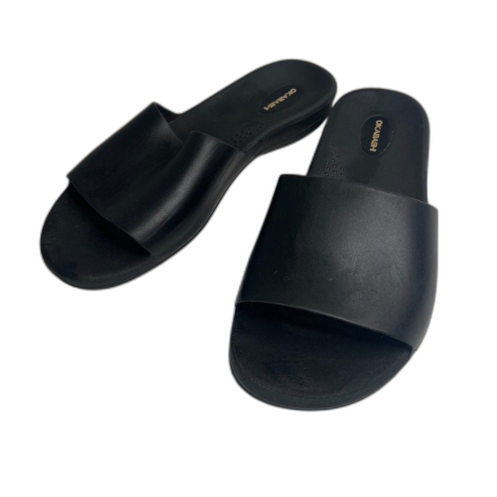 Okabashi Cruise Black Slip On Slide Mule Sandals‎ Size 7 Made in USA